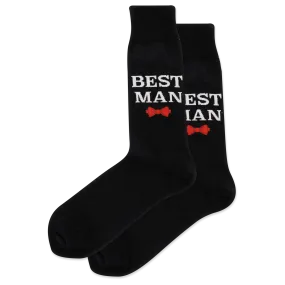 "Best Man" Cotton Crew Socks by HotSox - Large