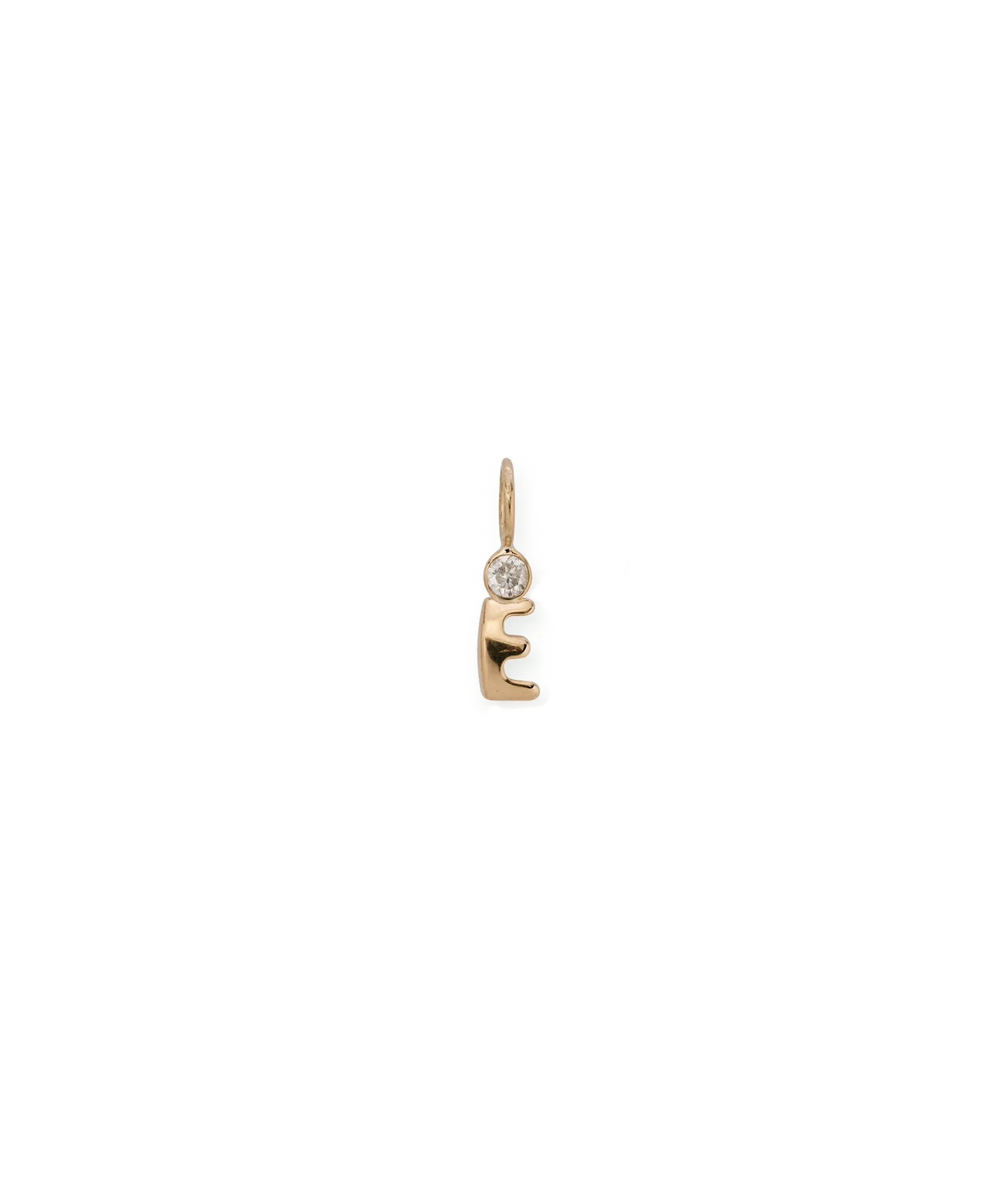 14k Gold Alphabet Soup "E" Charm