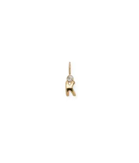 14k Gold Alphabet Soup "K" Charm