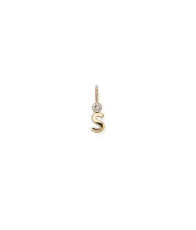 14k Gold Alphabet Soup "S" Charm