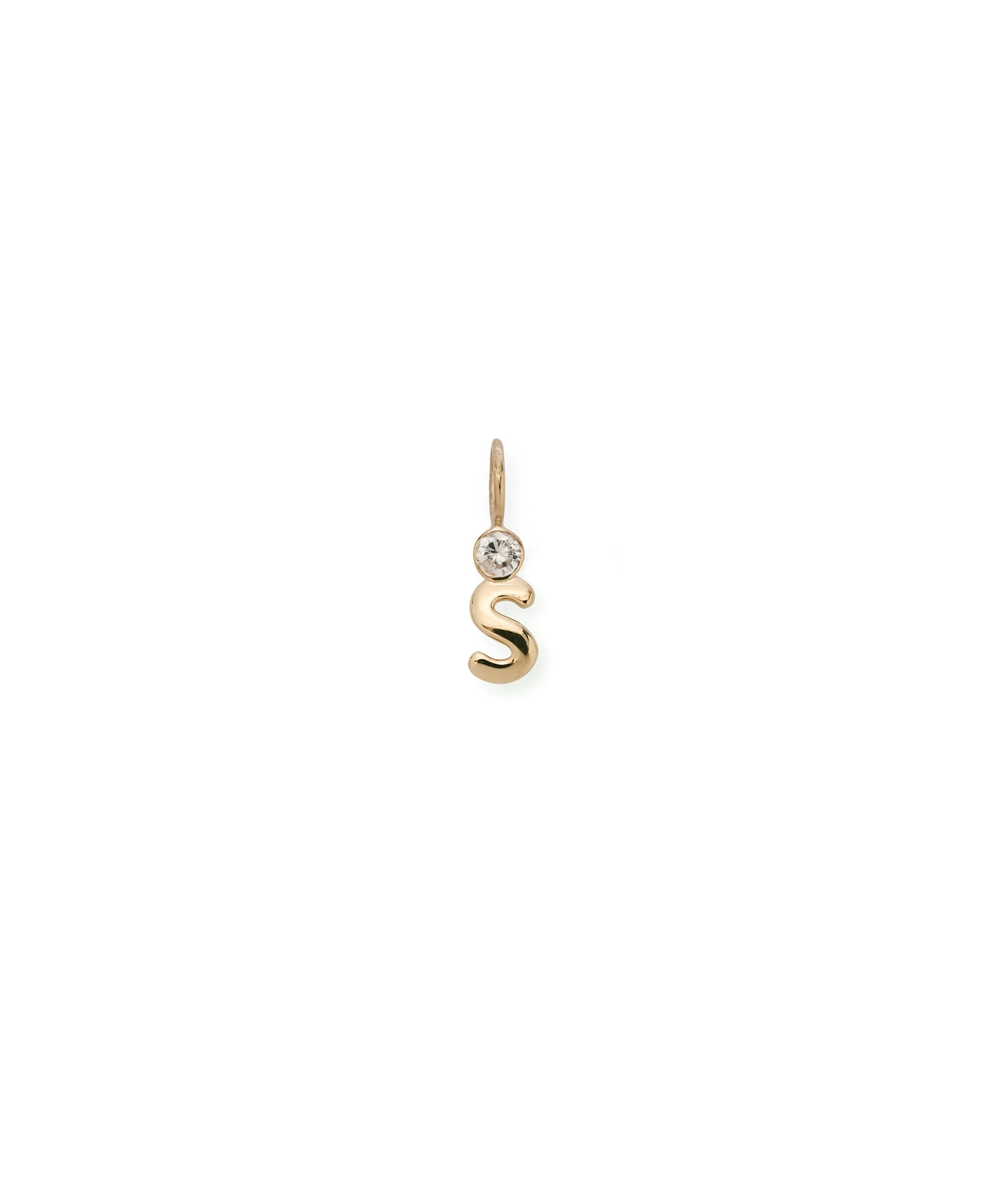 14k Gold Alphabet Soup "S" Charm