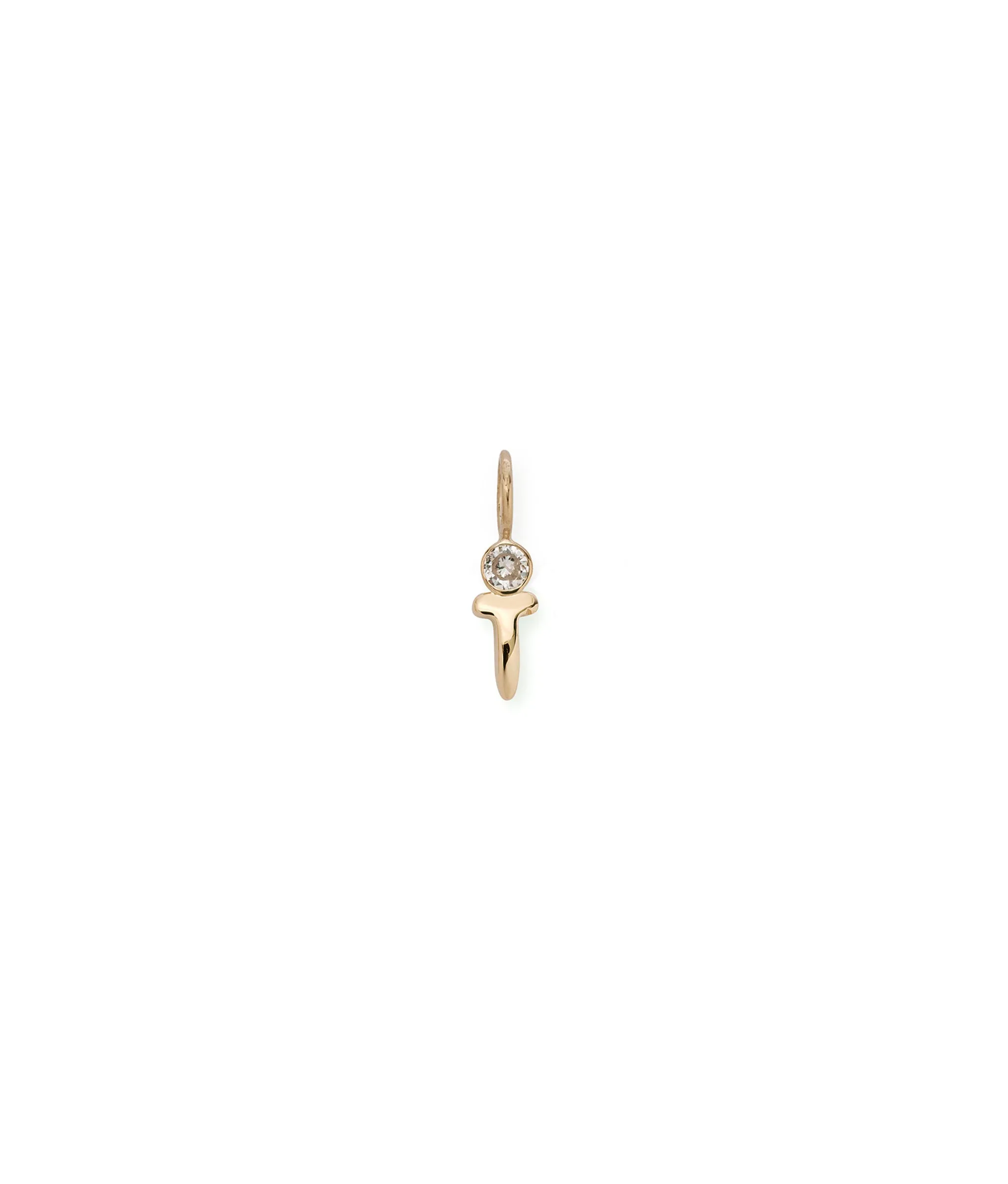 14k Gold Alphabet Soup "T" Charm