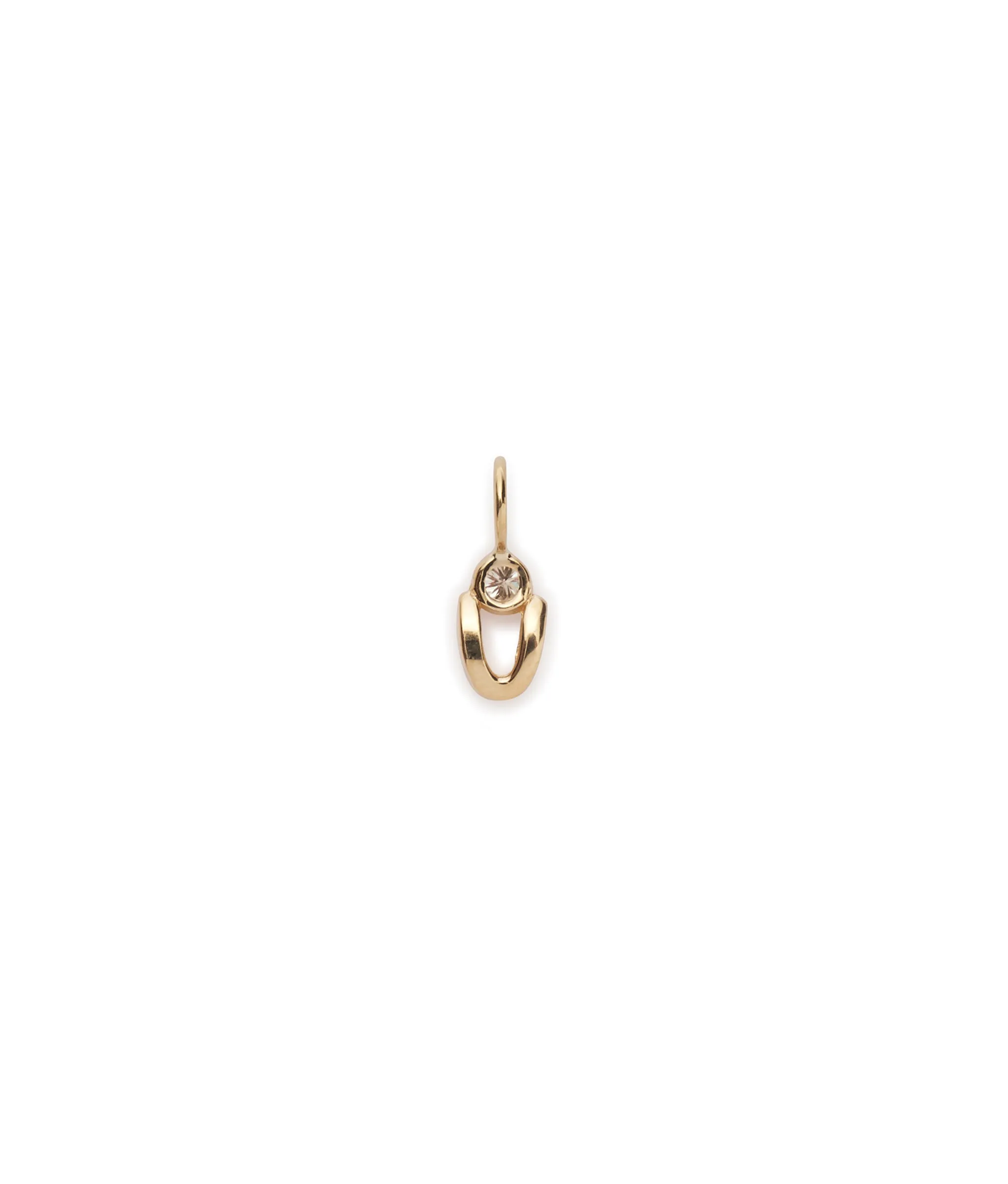 14k Gold Alphabet Soup "U" Charm