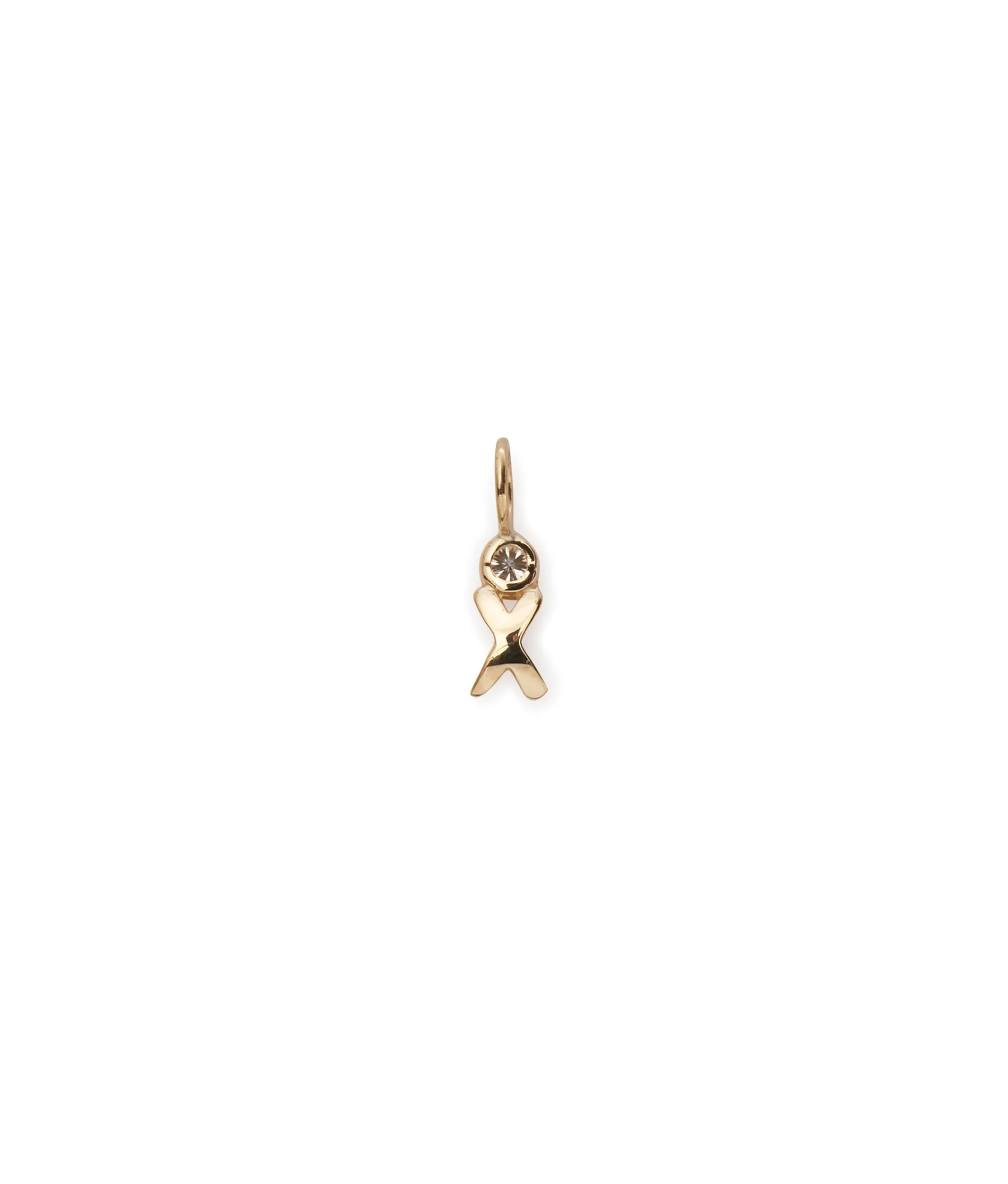 14k Gold Alphabet Soup "X" Charm