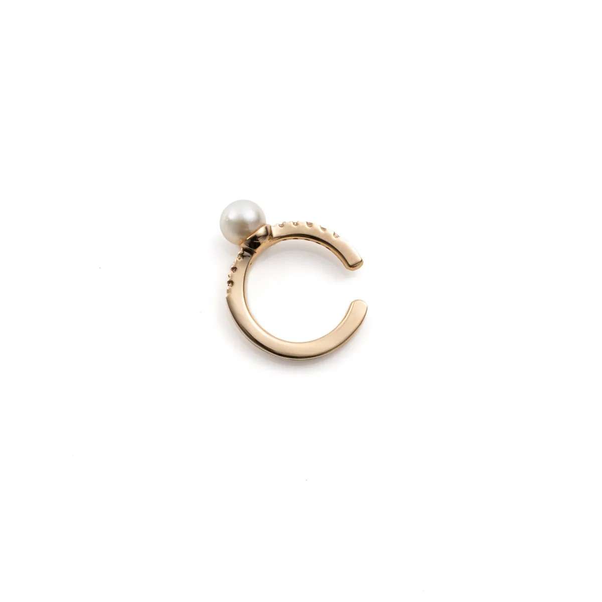 Akoya Pearl Diamond Ear Cuff Small size