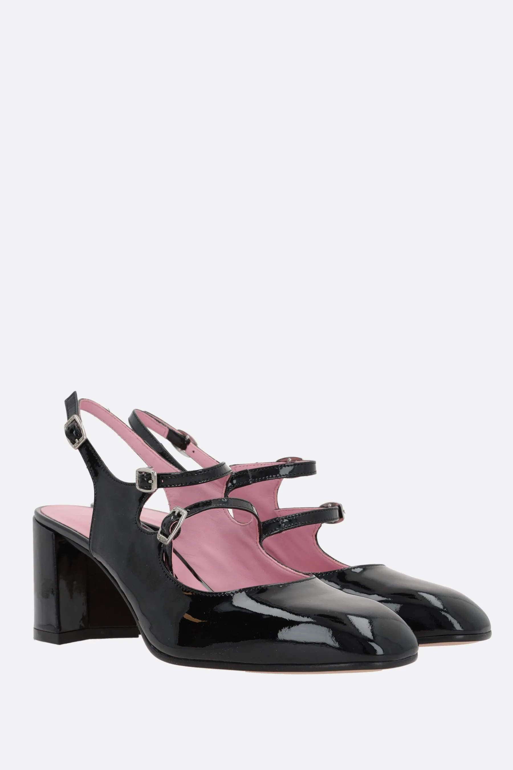 Banana patent leather mary-jane slingbacks