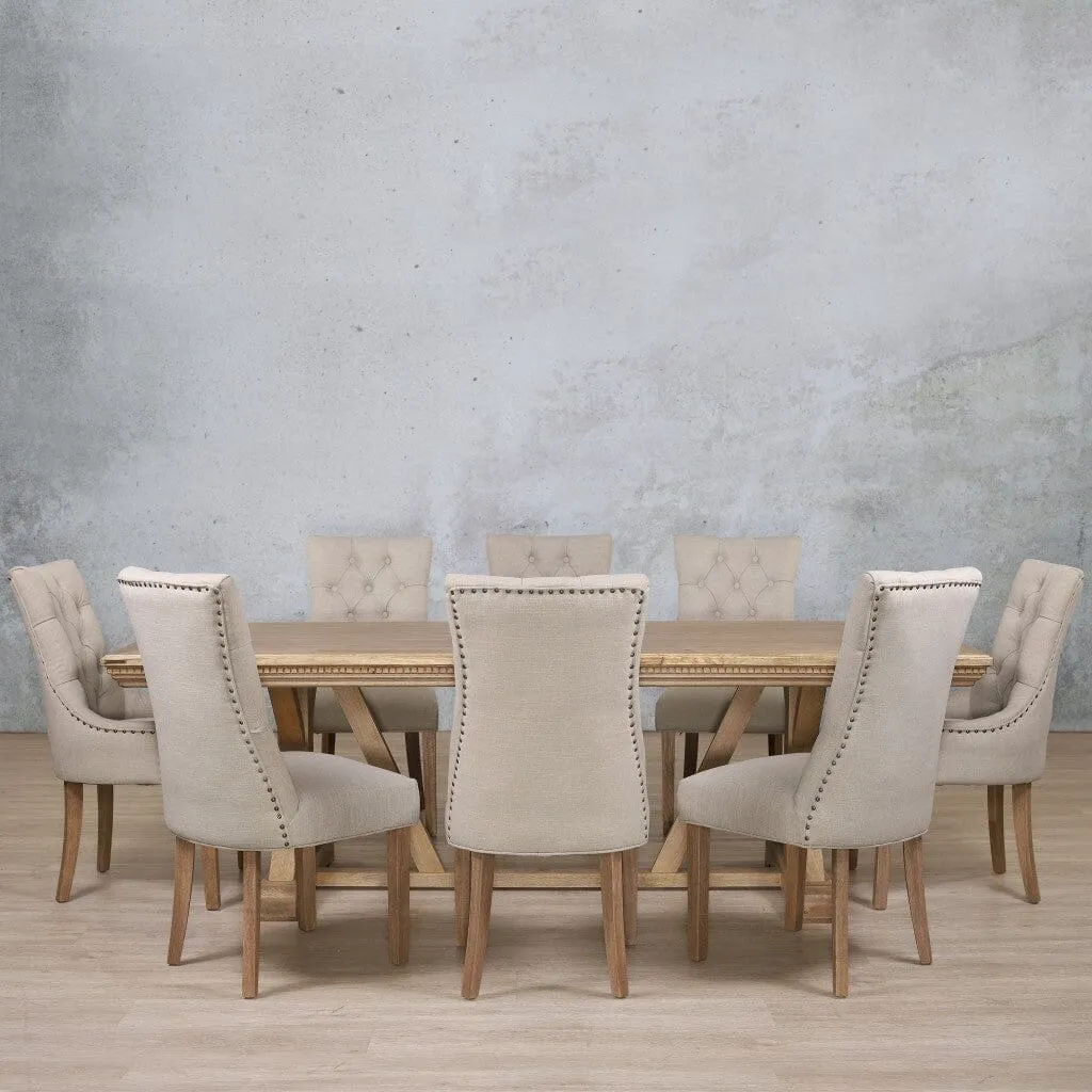 Berkeley Fluted Wood Top & Duchess 8 Seater Dining Set