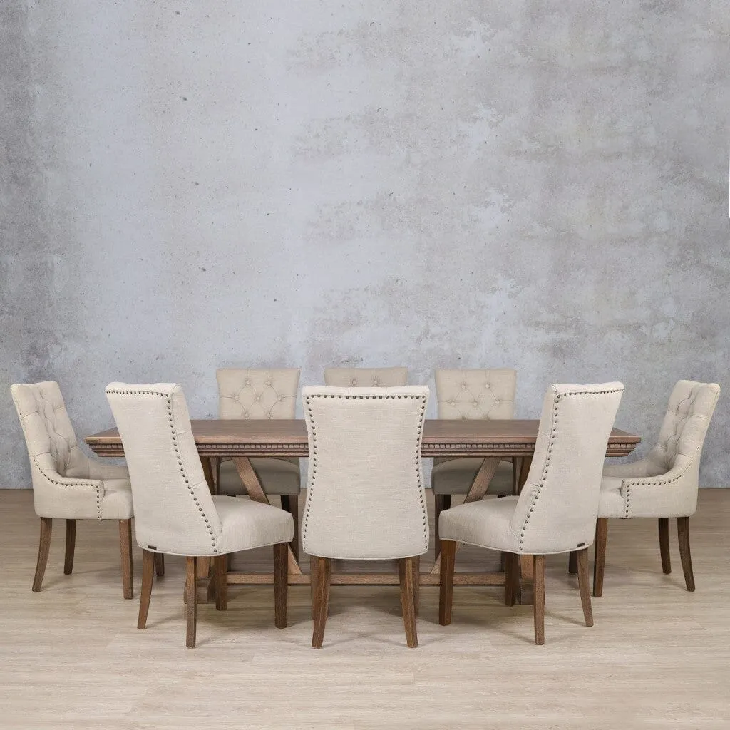 Berkeley Fluted Wood Top & Duchess 8 Seater Dining Set