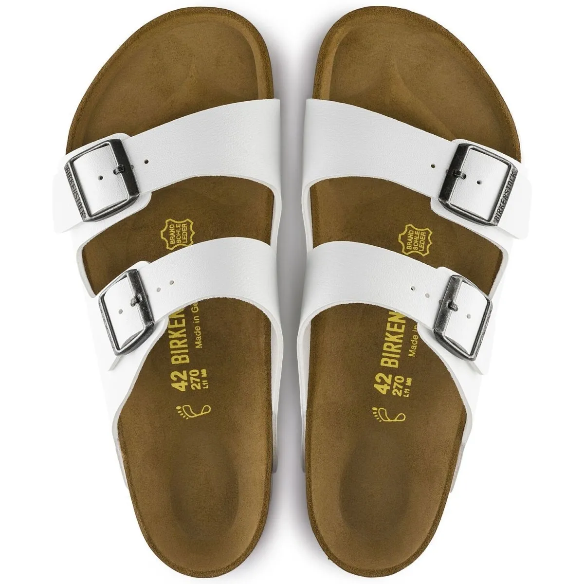 Birkenstock Men's Arizona White Birko-Flor