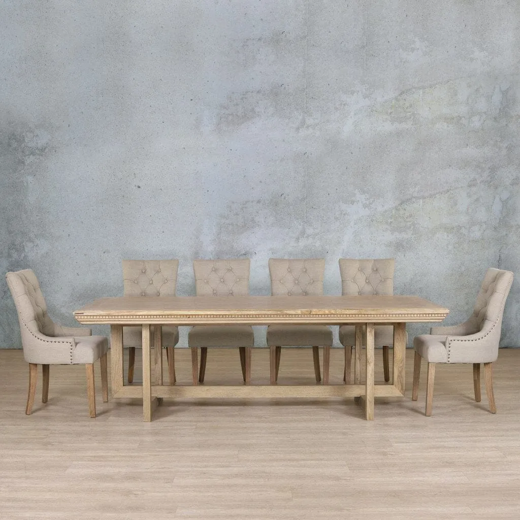 Bolton Fluted Wood & Duchess 10 Seater Dining Set