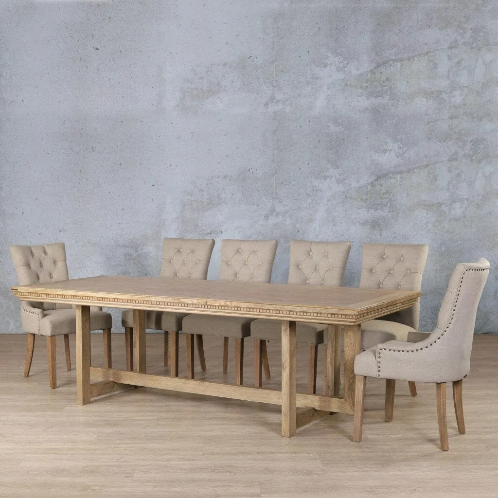 Bolton Fluted Wood & Duchess 10 Seater Dining Set