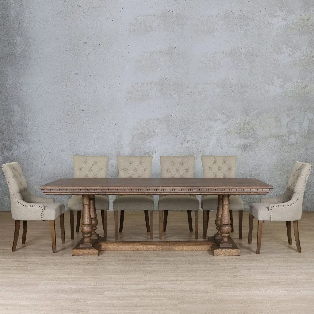 Charlotte Fluted Wood Top & Duchess 10 Seater Dining Set