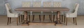 Charlotte Fluted Wood Top & Duchess 10 Seater Dining Set