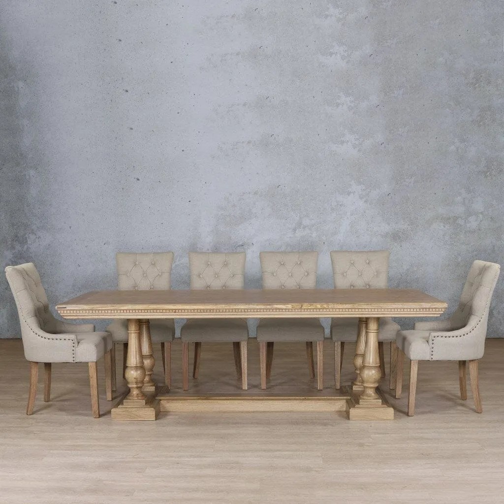 Charlotte Fluted Wood Top & Duchess 10 Seater Dining Set