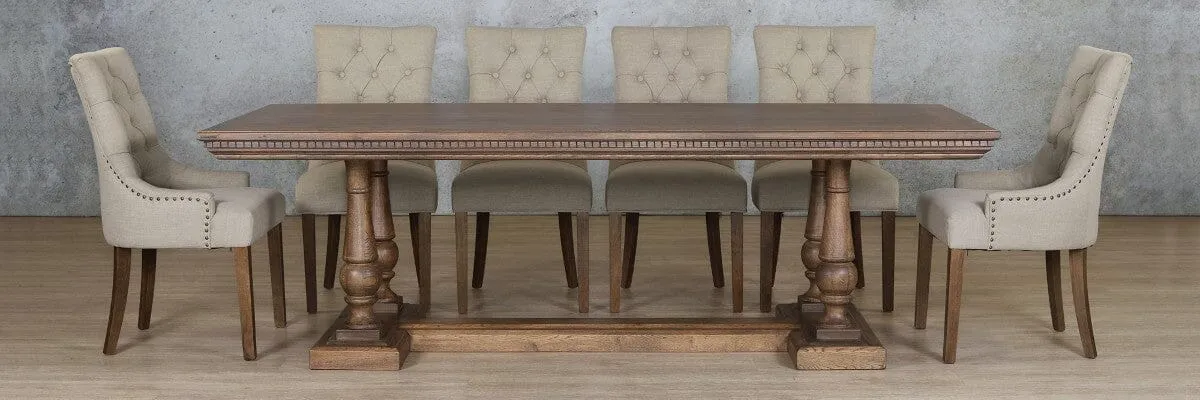 Charlotte Fluted Wood Top & Duchess 10 Seater Dining Set