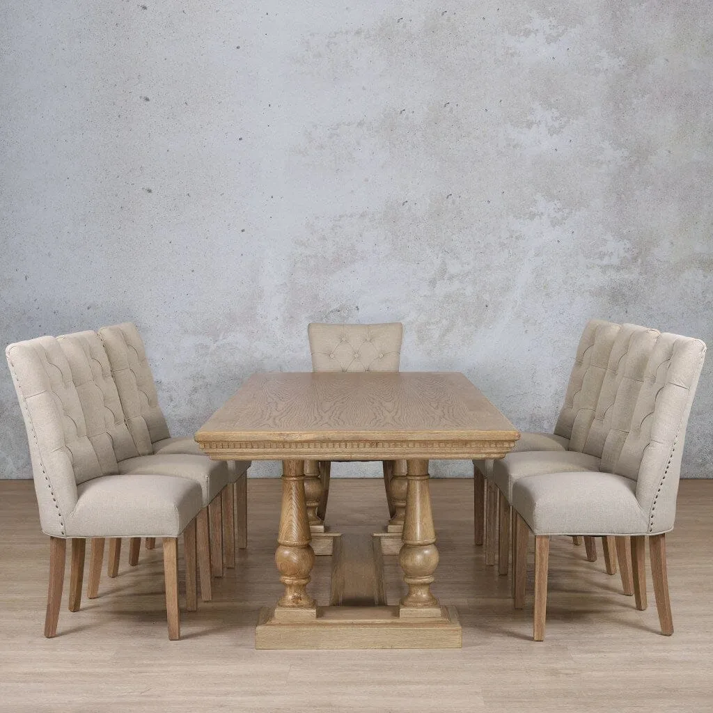 Charlotte Fluted Wood Top & Duchess 8 Seater Dining Set