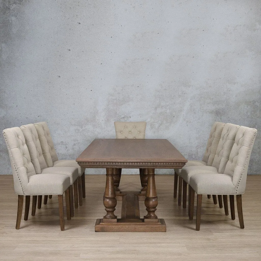 Charlotte Fluted Wood Top & Duchess 8 Seater Dining Set