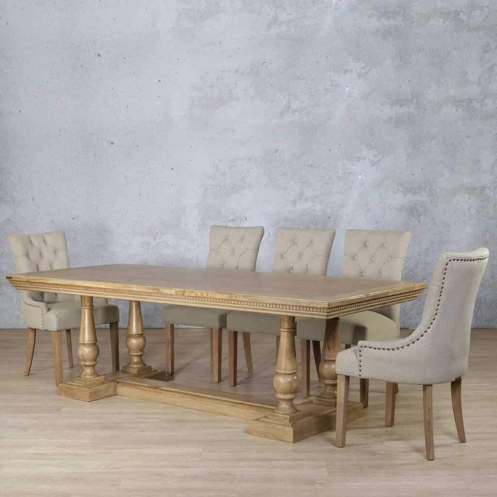 Charlotte Fluted Wood Top & Duchess 8 Seater Dining Set