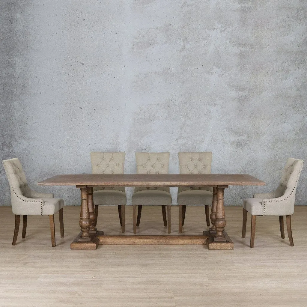 Charlotte Wood Top & Duchess 8 Seater Dining Set