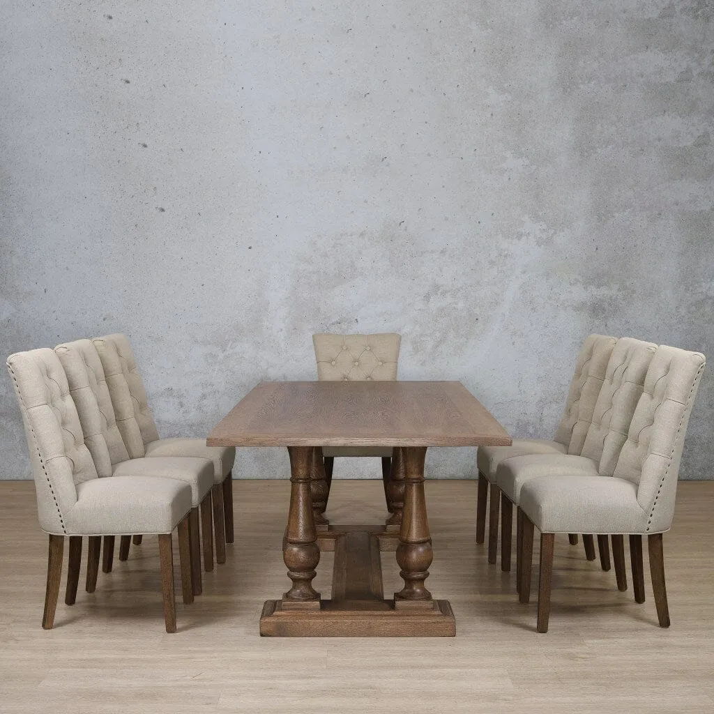 Charlotte Wood Top & Duchess 8 Seater Dining Set