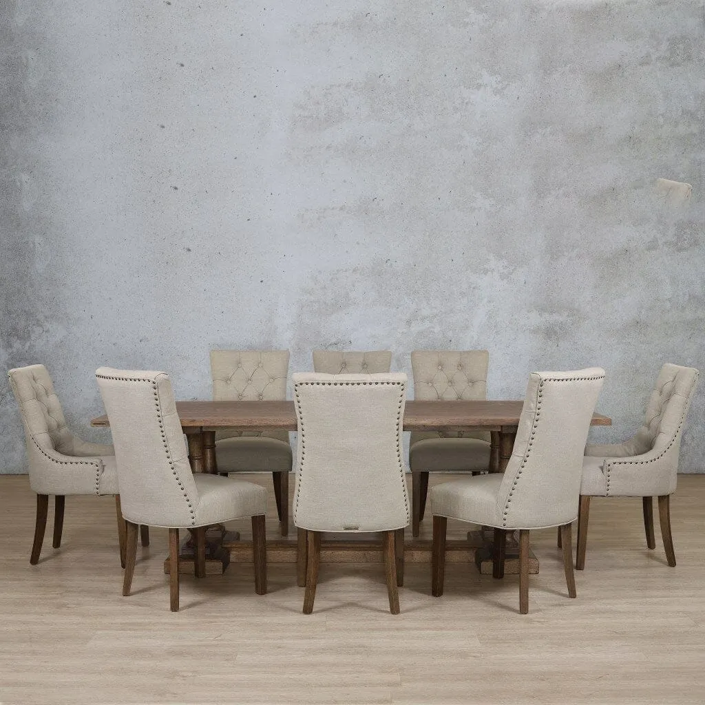 Charlotte Wood Top & Duchess 8 Seater Dining Set