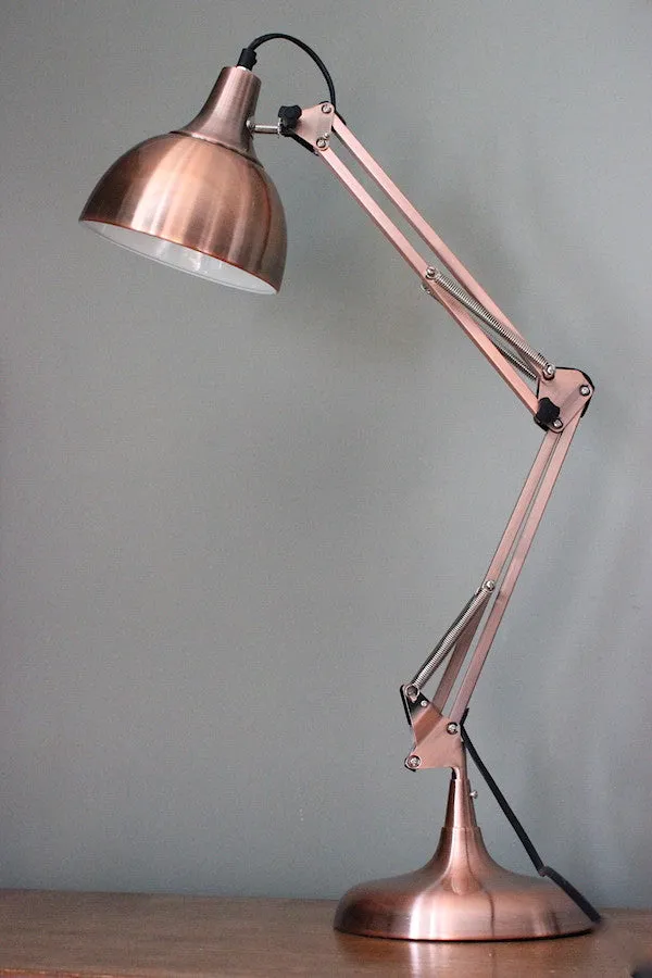 Copper Angled Desk Lamp