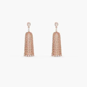 Flare Delicate CZ Cylindrical Jhumka Earrings