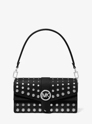 Greenwich Medium Studded Saffiano Leather Shoulder Bag | 55573