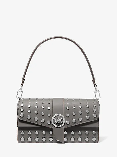 Greenwich Medium Studded Saffiano Leather Shoulder Bag | 55573