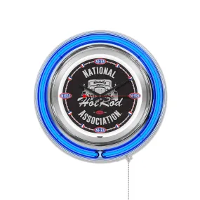 Hot Rod Blue Neon Clock