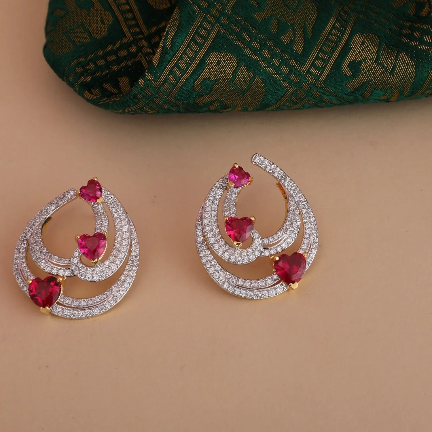 Lyra CZ Silver Hoop Earrings