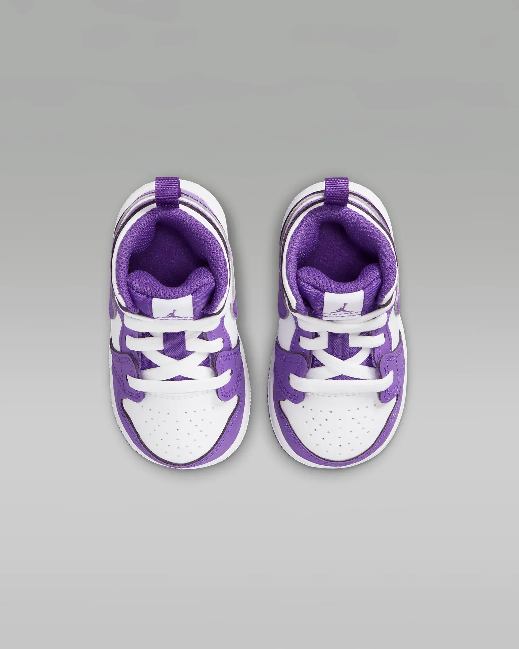 Nike Kid's Jordan 1 Mid TD Shoes - Purple Venom / White