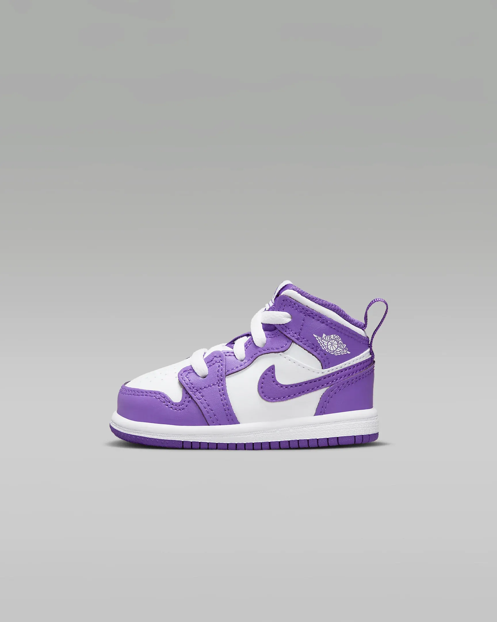 Nike Kid's Jordan 1 Mid TD Shoes - Purple Venom / White