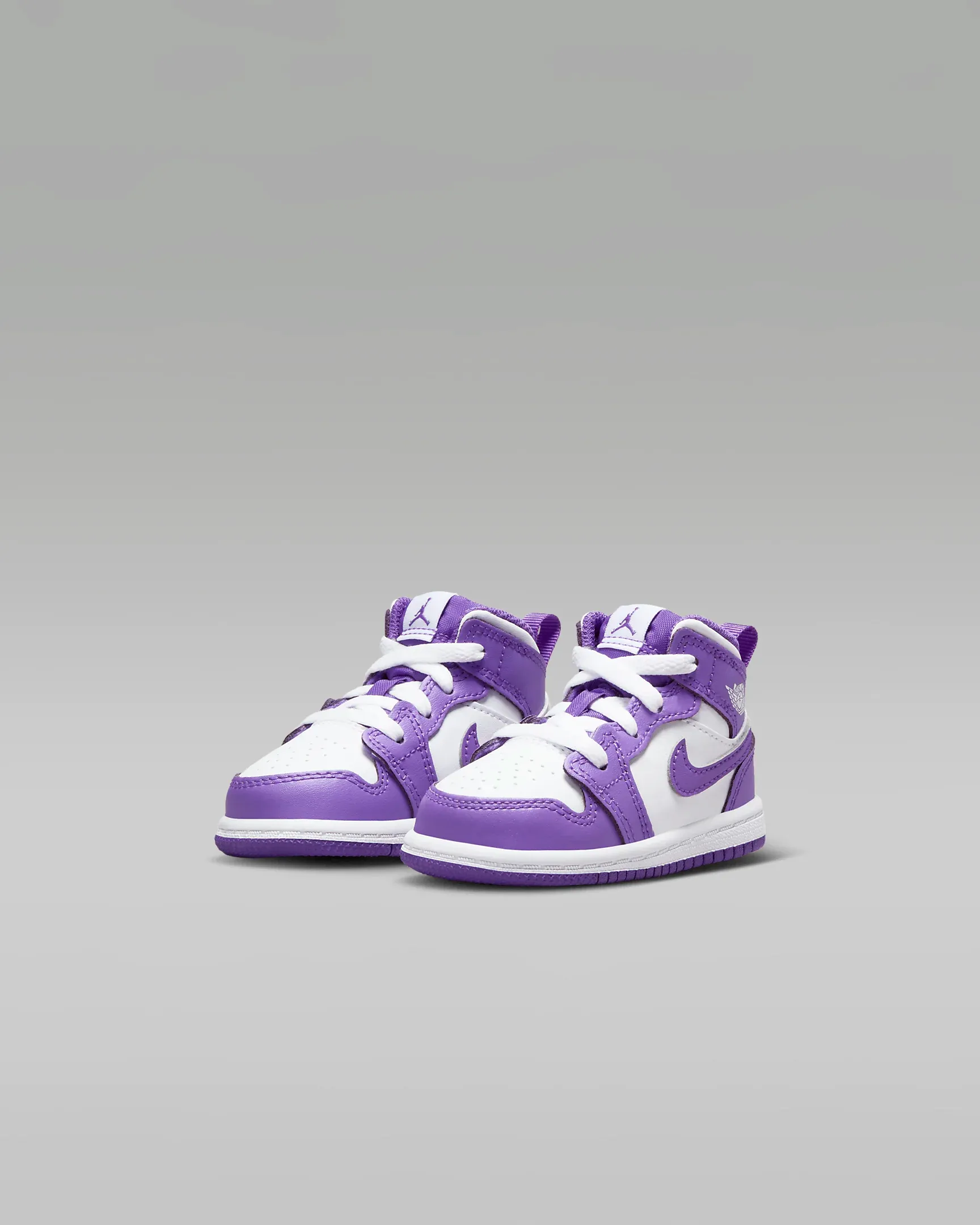 Nike Kid's Jordan 1 Mid TD Shoes - Purple Venom / White