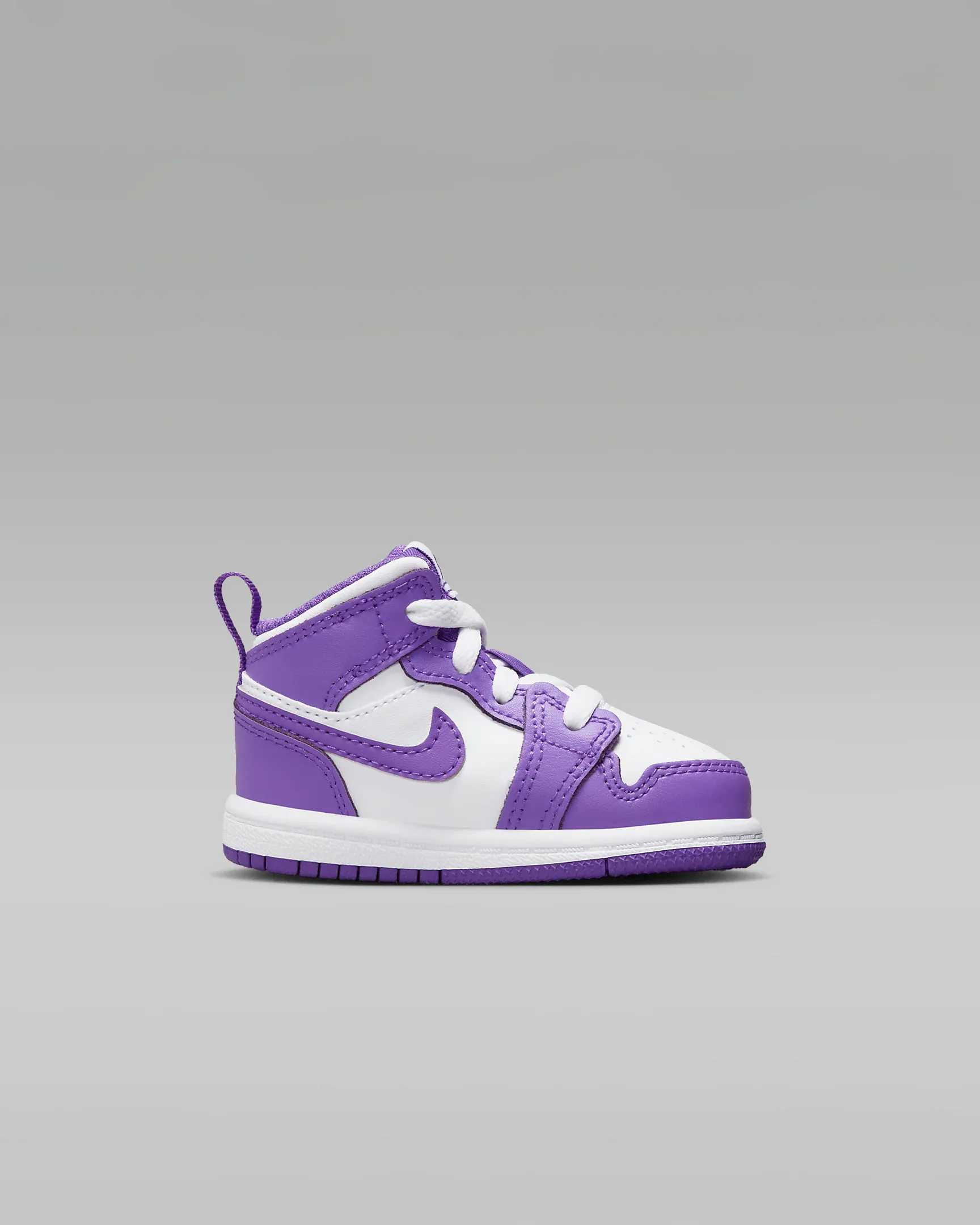 Nike Kid's Jordan 1 Mid TD Shoes - Purple Venom / White