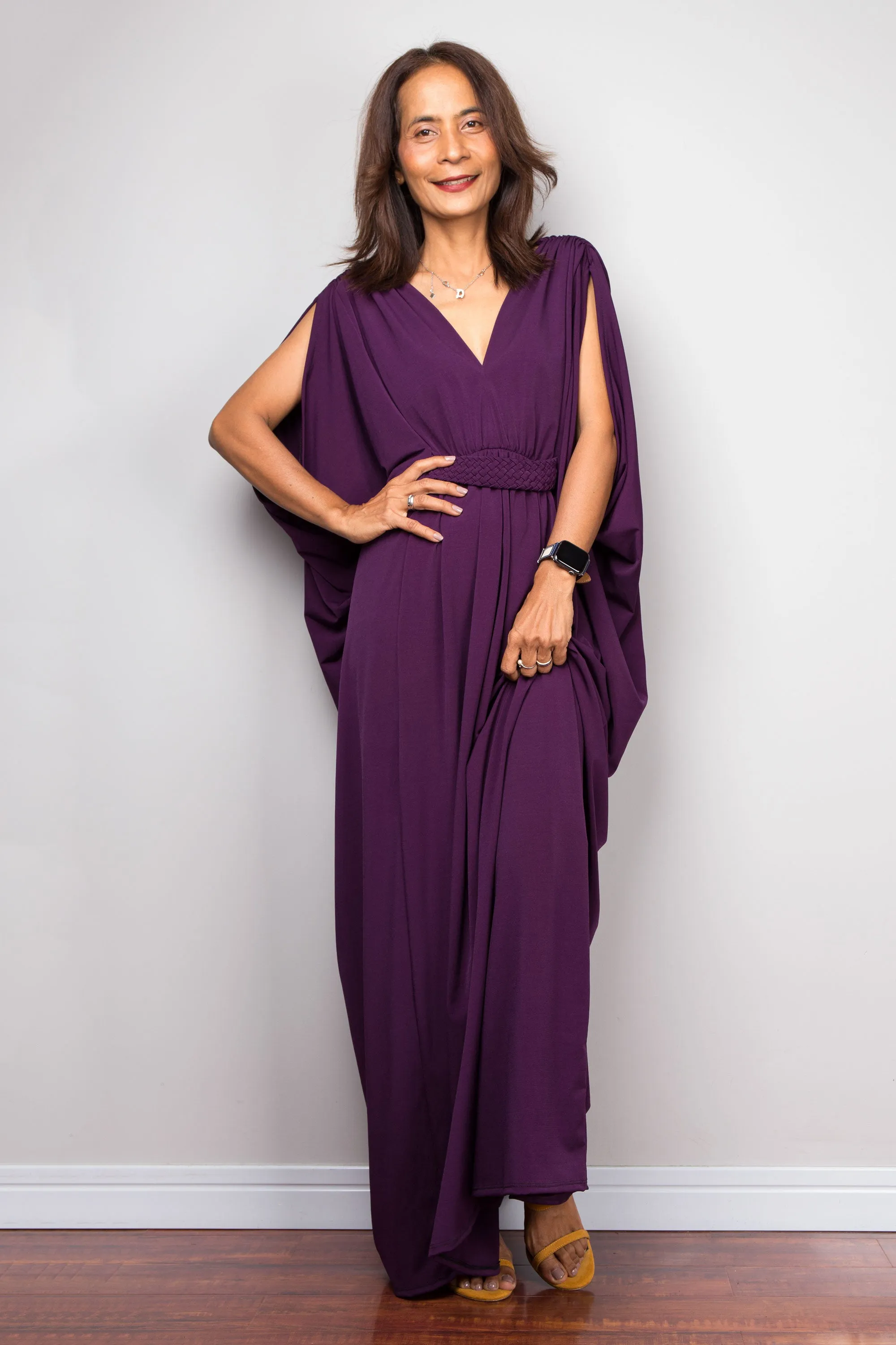 Purple kaftan maxi dress