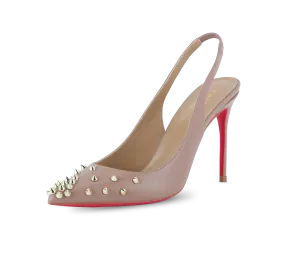 Spiky Slingback Pink Sole Pumps