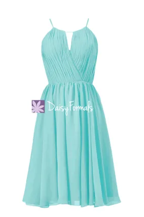 Tiffany's Inspired Bridesmaid Dress Short Beach Wedding Party Dress Knee Length Dress (BM10826S)